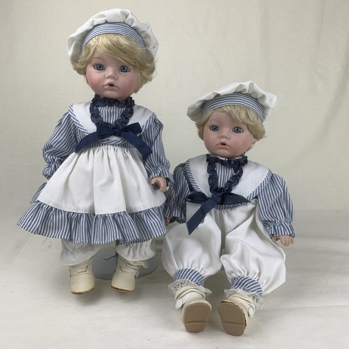 Vintage porcelain twin dolls - porcelain,