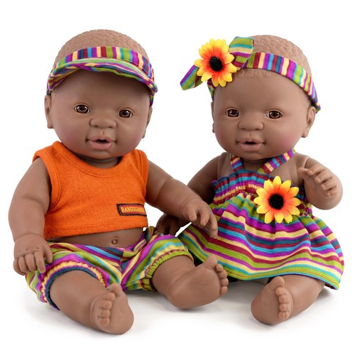 Black twin baby doll dark - baby,
