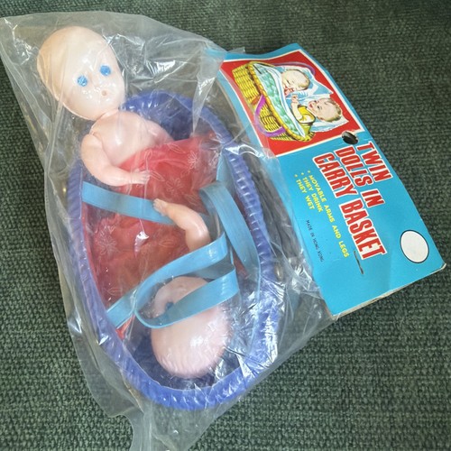 Vintage twin dolls - twin, carry